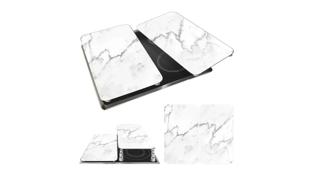Protective covers for kitchen on white background.