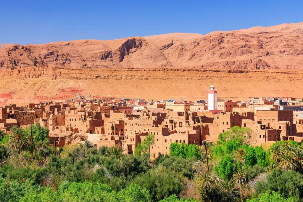 El oasis de Tinghir en el Atlas de Marruecos.