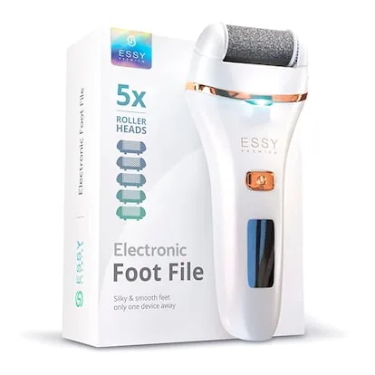 Electric foot file on white background.