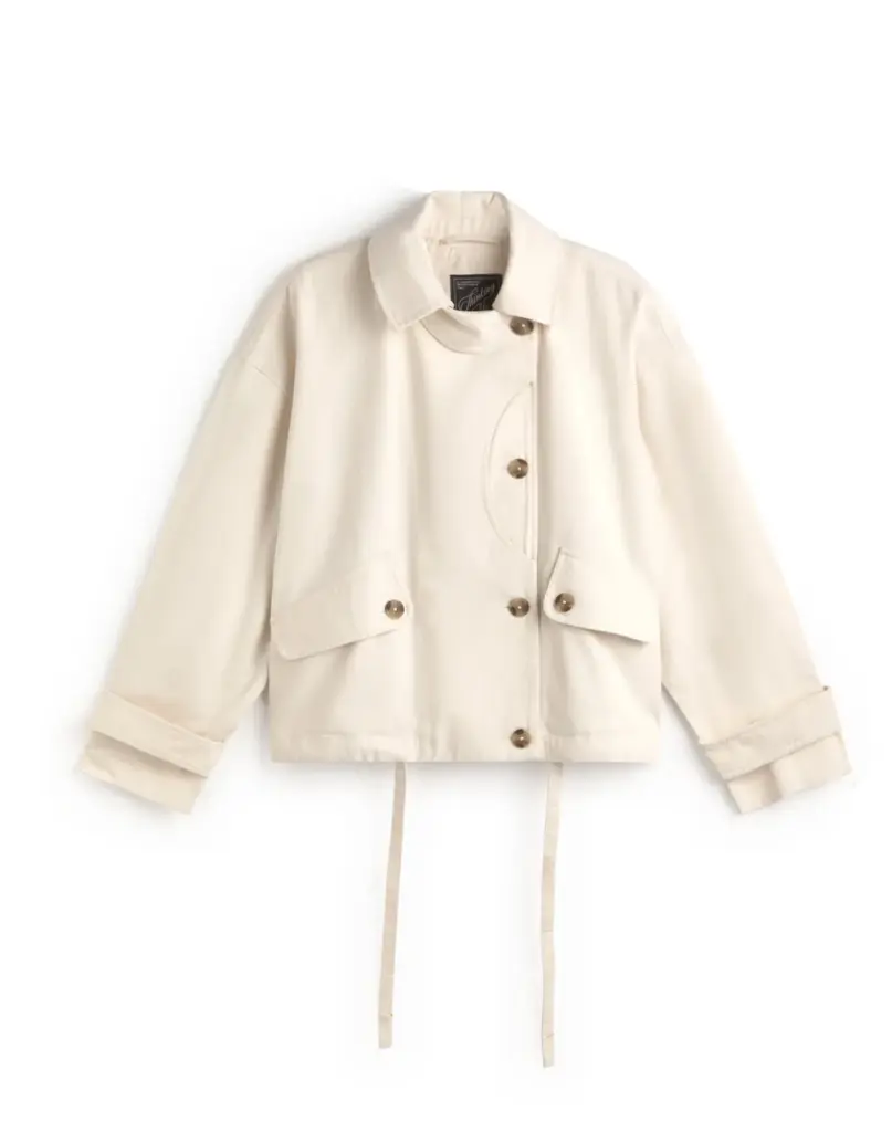 The short trench coat, a new interpretation perfect for transitional weather