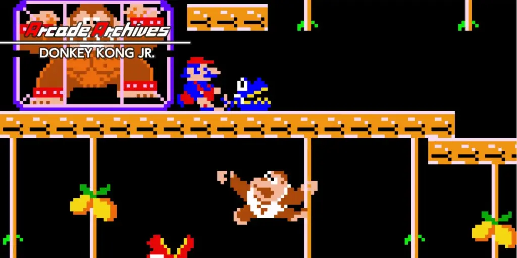 Image from the video game 'Donkey Kong Jr.', from 1982