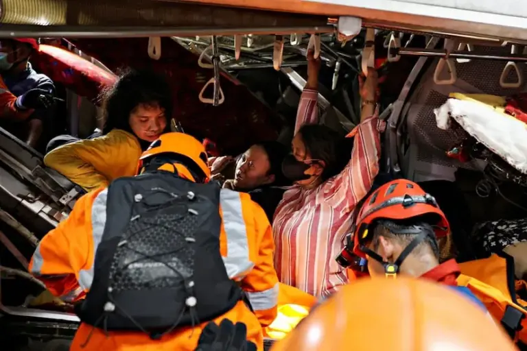 At least 14 women die in two-train collision in Indonesia