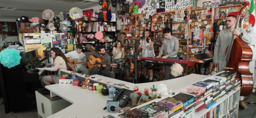 Amaia surprises in her Tiny Desk using a chair as a flute