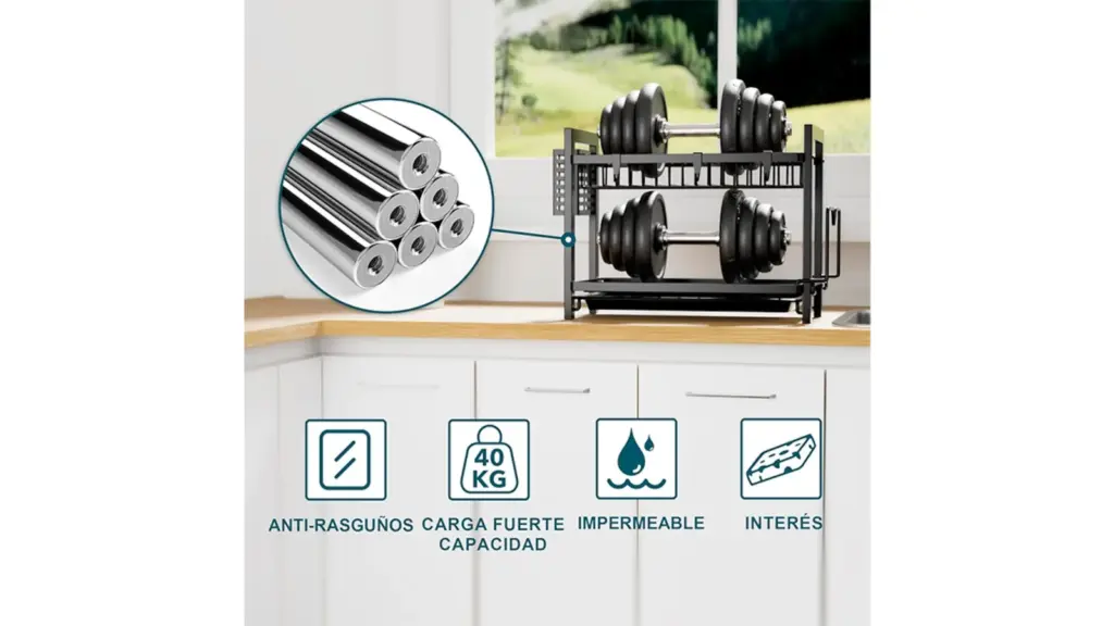 Vertical dish rack on white background.