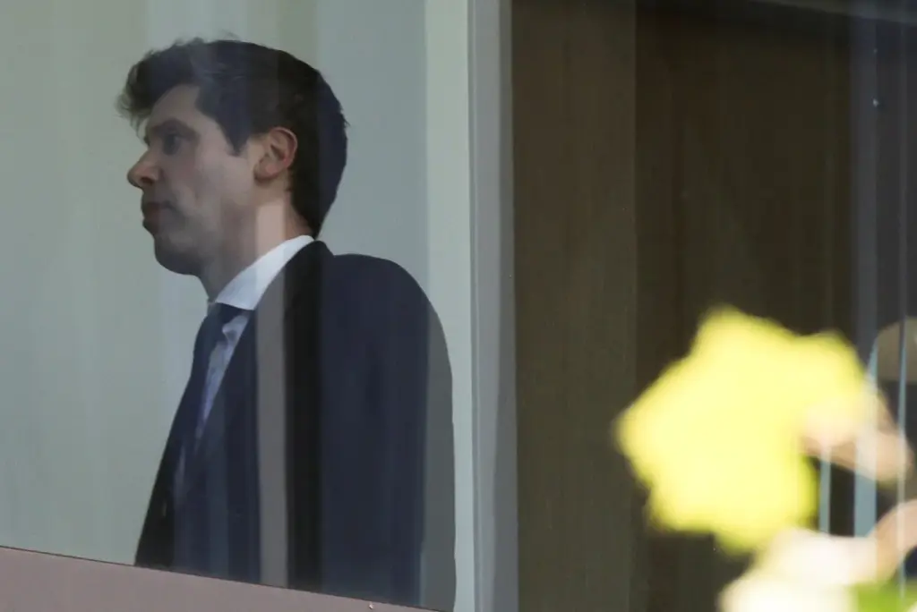 Sam Altman, on April 28, 2026, in the Oakland court, during Musk's trial against his company, OpenAI.