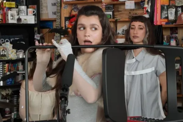 Amaia surprises in her Tiny Desk using a chair as a flute