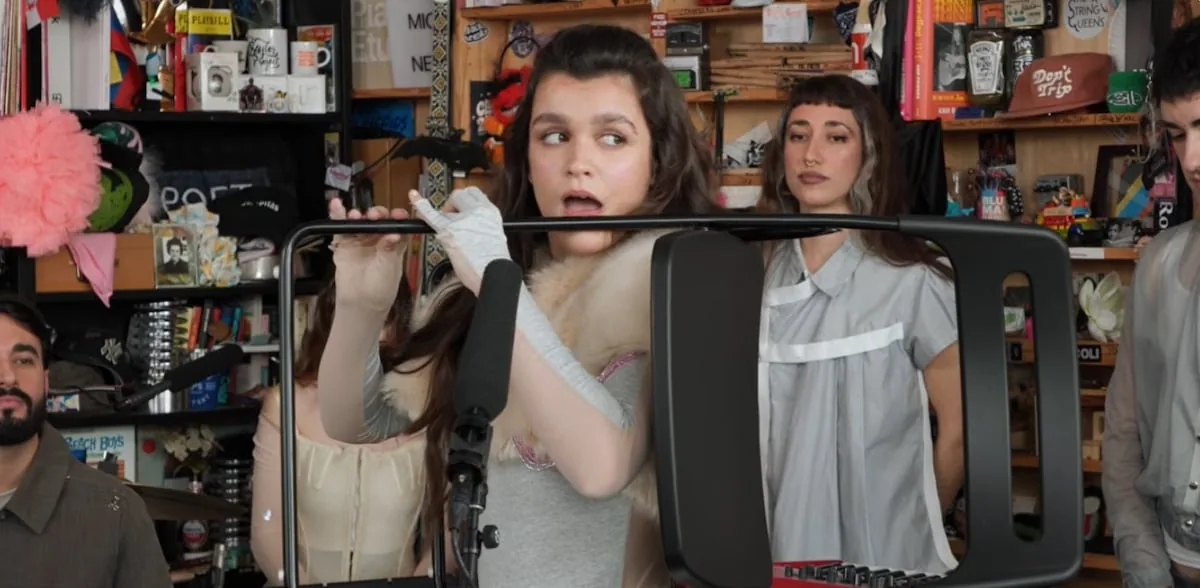 Amaia surprises in her Tiny Desk using a chair as a flute