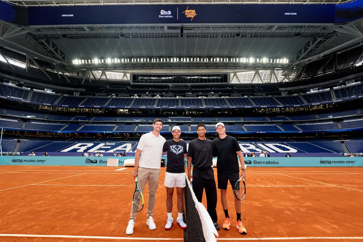 Florentino Pérez's incomplete photo, for a day as chair umpire: with Nadal, but without Federer at the Bernabéu
