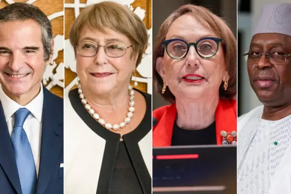 Who are the candidates competing against Michelle Bachelet for the UN Secretary-General position