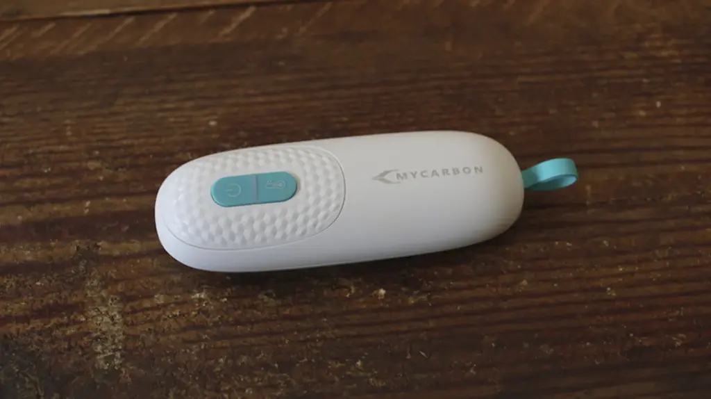 The MyCarbon mosquito bite device is small, lightweight, and easy to carry.