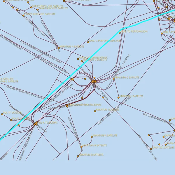 Mapa del derrame de Pemex