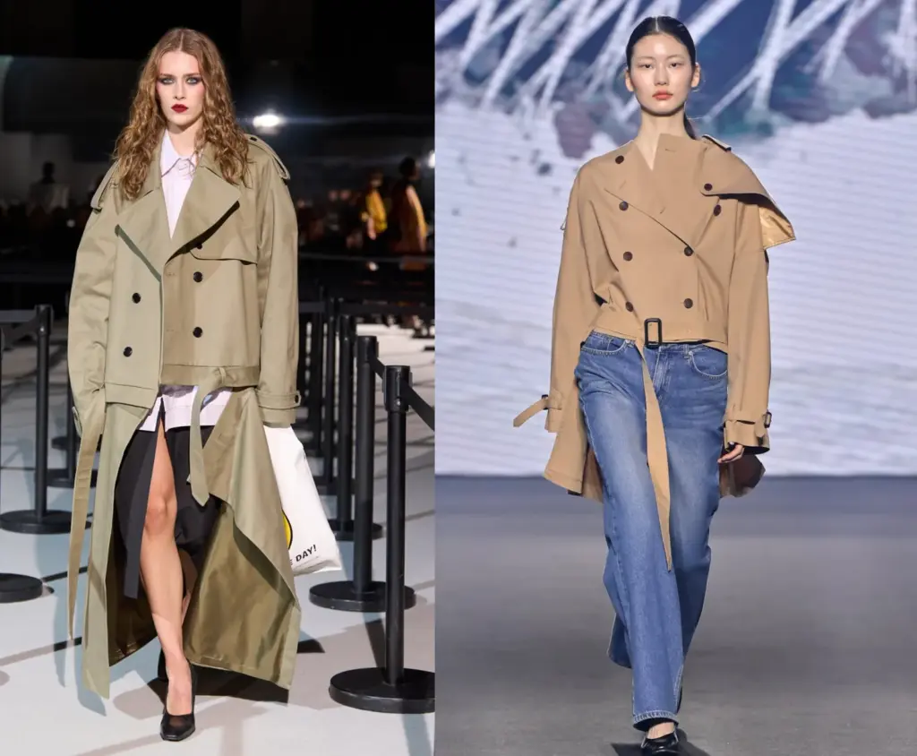 The short trench coat, a new interpretation perfect for transitional weather