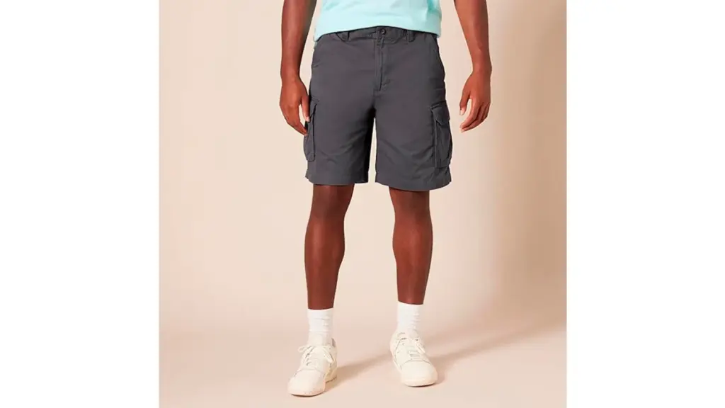 Cargo pants on a white background.