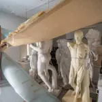 The Fine Arts of Cádiz languish among scaffolding of works