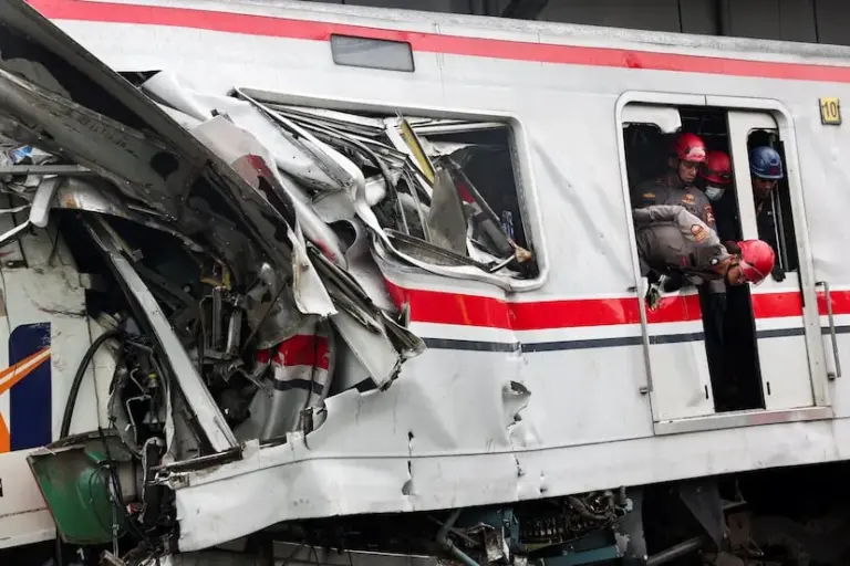 At least 14 women die in two-train collision in Indonesia