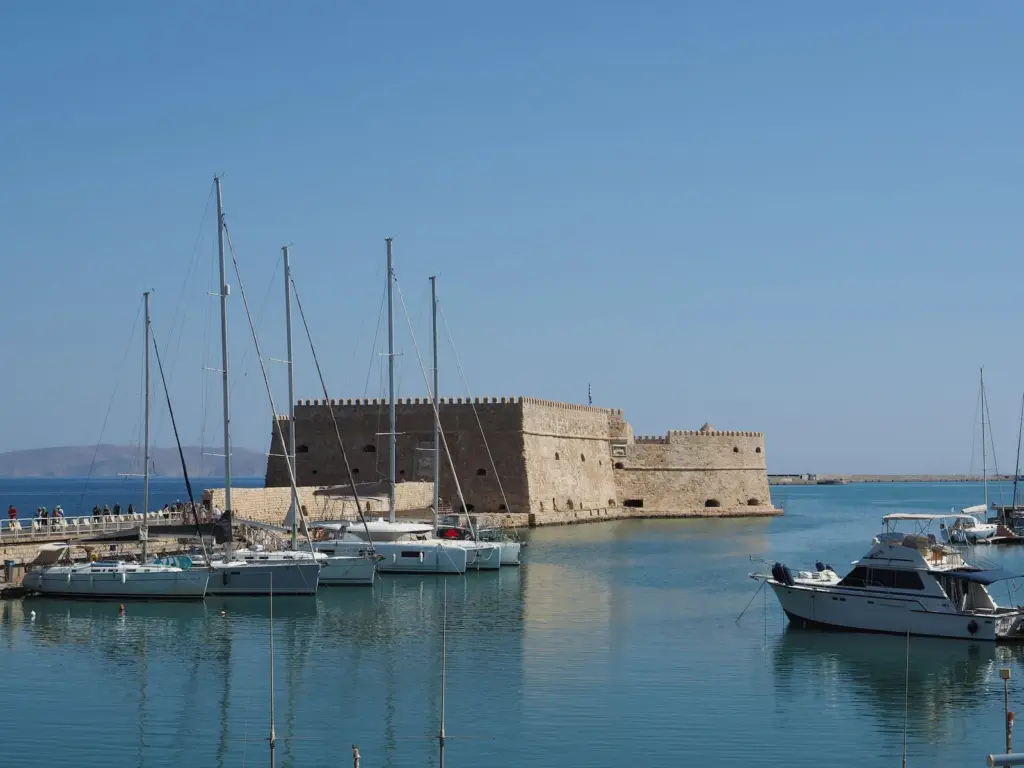 The port of Heraklion, the capital of Crete.