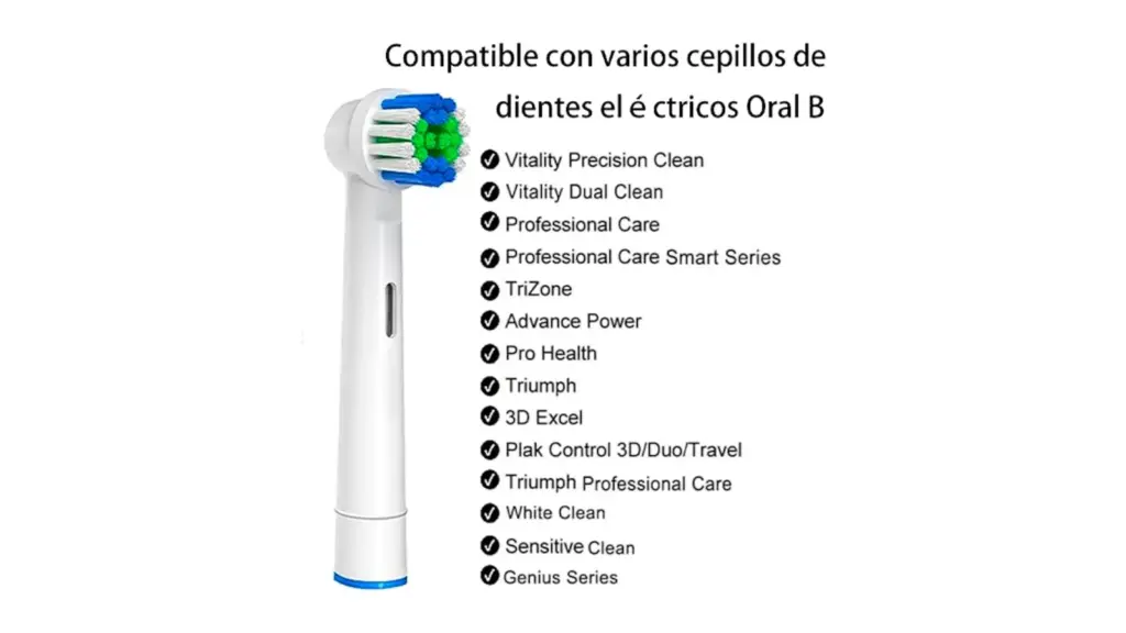 Pack de cabezales para cepillos de dientes sobre fondo blanco.