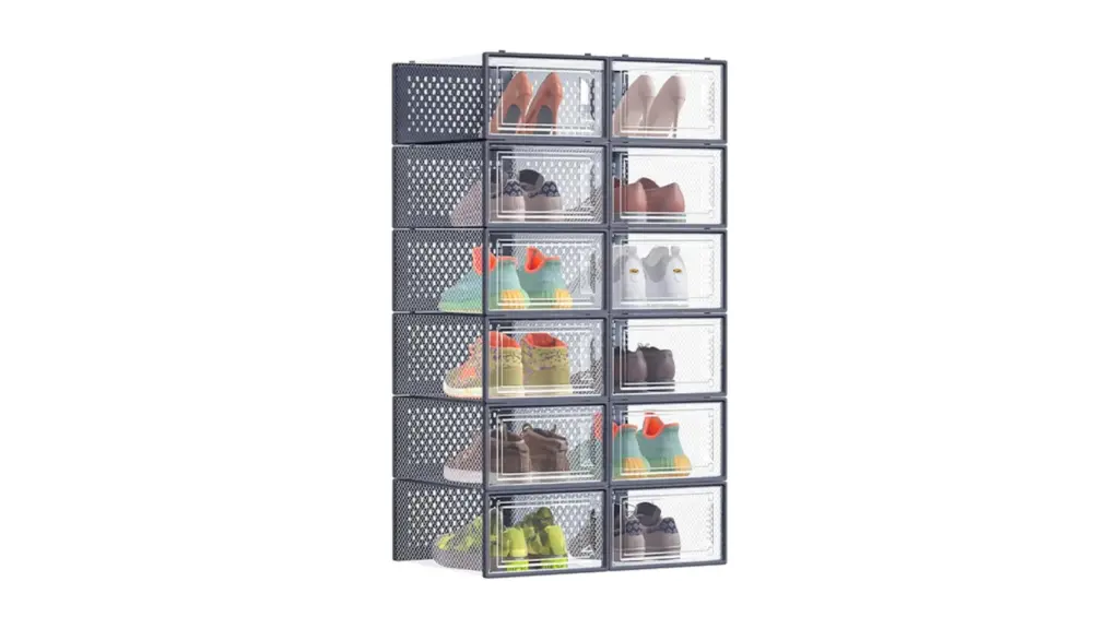 Shoe organizer on white background.