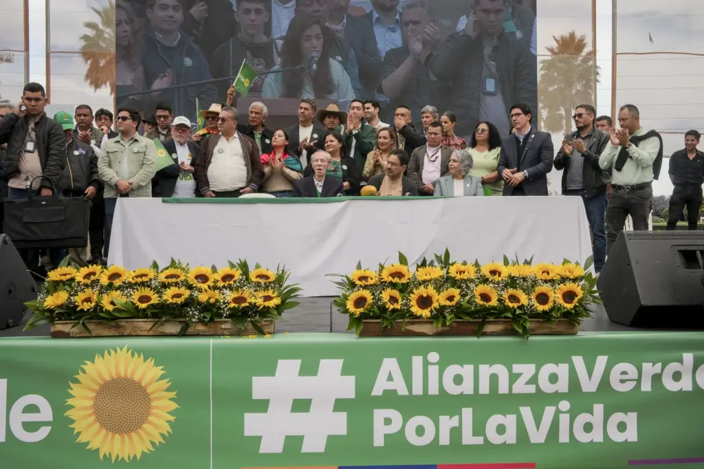 Green Party adhesion event to Iván Cepeda and Aída Quilcué’s campaign, in Bogotá, this Wednesday.