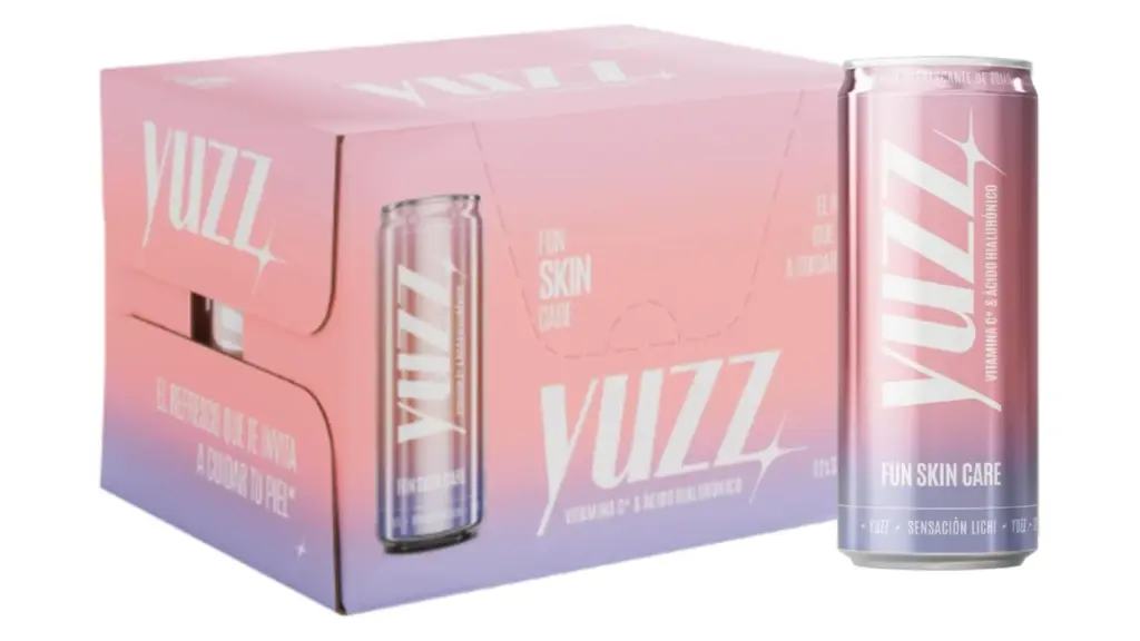 Yuzz, María Pombo's new drink, contains vitamin C and hyaluronic acid.
