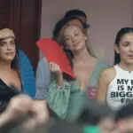 The actresses Ester Expósito and Martiño Rivas and the footballers Álvaro Carreras and Isi Palazón, at La Casita de Bad Bunny in the first concert in Madrid