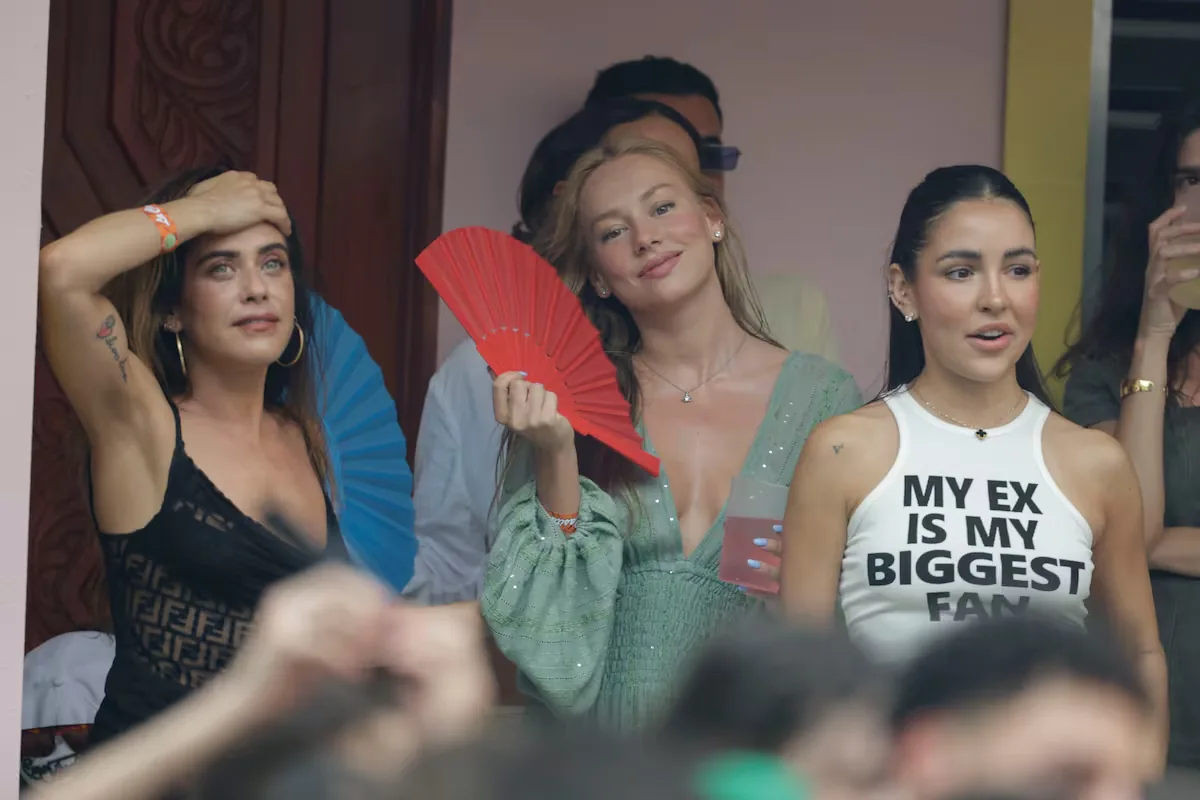 The actresses Ester Expósito and Martiño Rivas and the footballers Álvaro Carreras and Isi Palazón, at La Casita de Bad Bunny in the first concert in Madrid