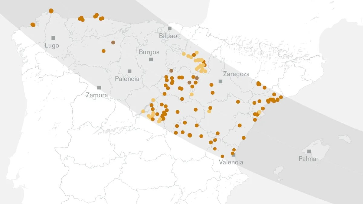 Official site map to watch the total Solar eclipse: EL PAÍS publishes the first search engine for observation points