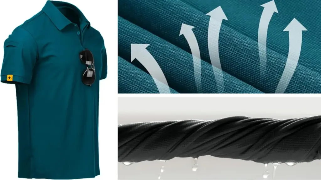 These men's short-sleeve polos are breathable and quick-drying.