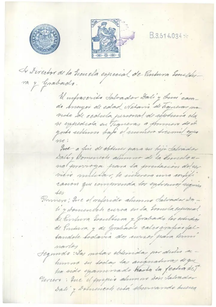 Dalí at the Royal Academy of San Fernando: a rebellious and insolent student expelled permanently