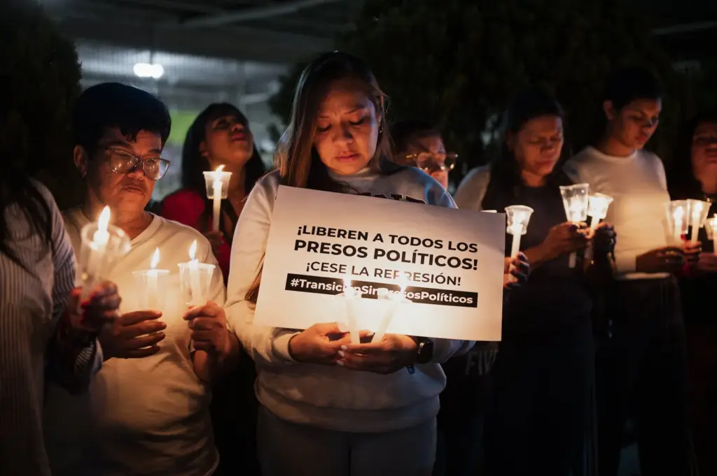 Vigilia por los presos políticos en Guatire, Venezuela, el 9 de enero.
