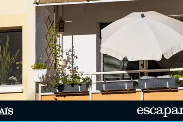 Compact umbrellas and practical awnings to provide shade for small balconies