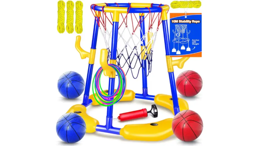 Pool basketball hoop set.