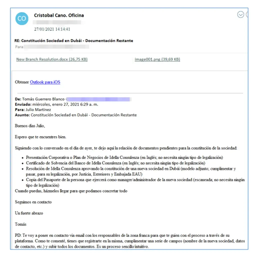 The “initiative” of ‘Gertru’, a “bodyguard” and six emails: the UDEF’s clues about Zapatero and the Dubai ‘offshore’