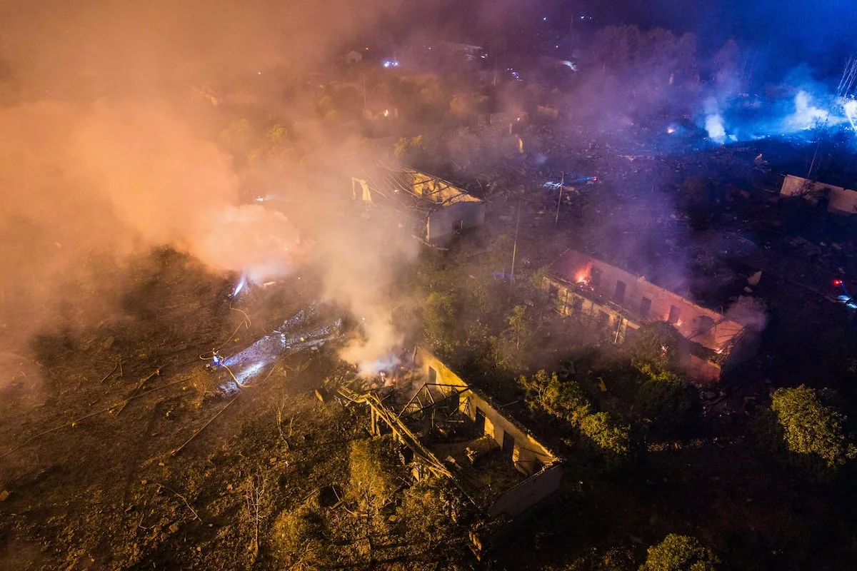 An explosion at a fireworks factory in China causes at least 21 deaths