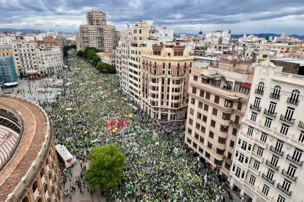 Teachers take the center of Valencia in a massive demonstration on their fifth day of strike