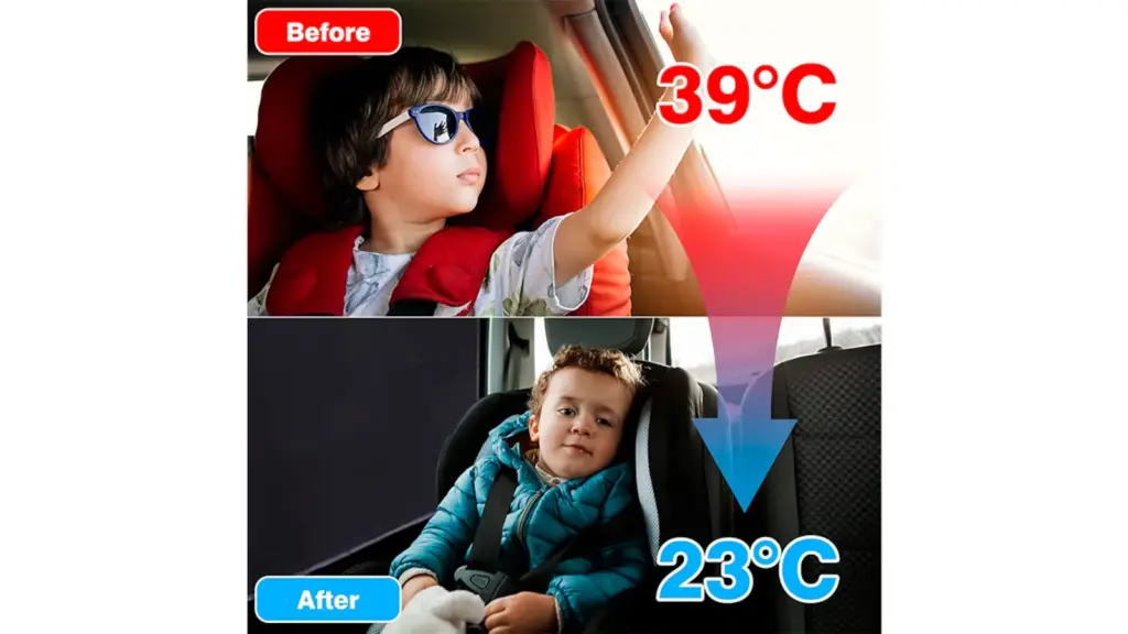 Magnetic curtain for car on white background.