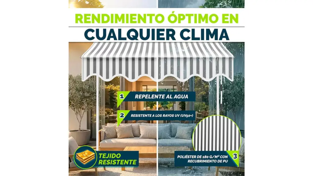 Portable awning on white background.