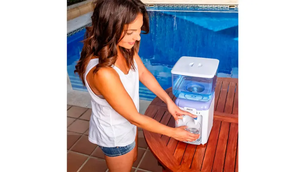 Water dispenser on a white background.