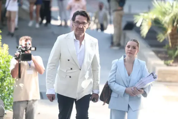 The television heartthrob Luis Lorenzo and his partner, seen for sentencing