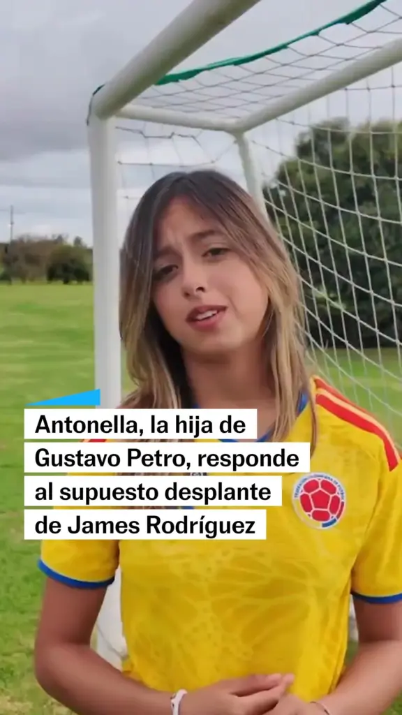 Antonella Petro, the youngest daughter of the president of Colombia, reaffirms her support for the National Team despite a snub from James Rodríguez
