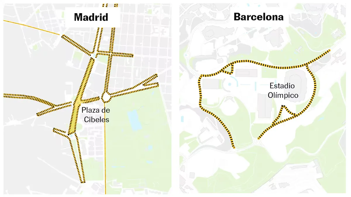 Maps | All traffic disruptions in Madrid and Barcelona, streets to avoid and mobility restrictions due to the Pope's visit in Spain