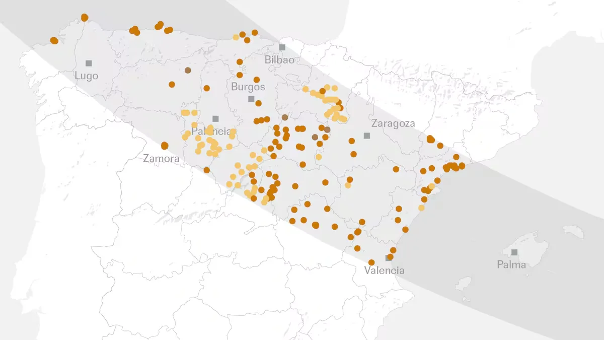 Official site map to watch the total solar eclipse: EL PAÍS updates the only search engine for observation points