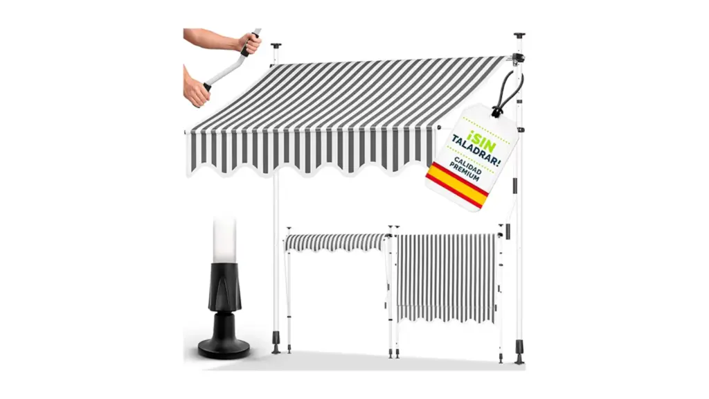 Portable awning on white background.