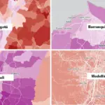 Map of the elections in Colombia with the results for each municipality