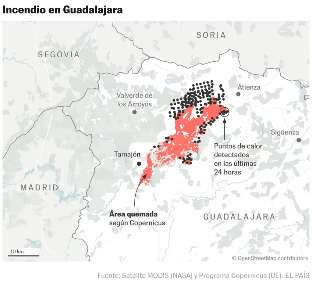 Fire in Guadalajara (Location Maps)