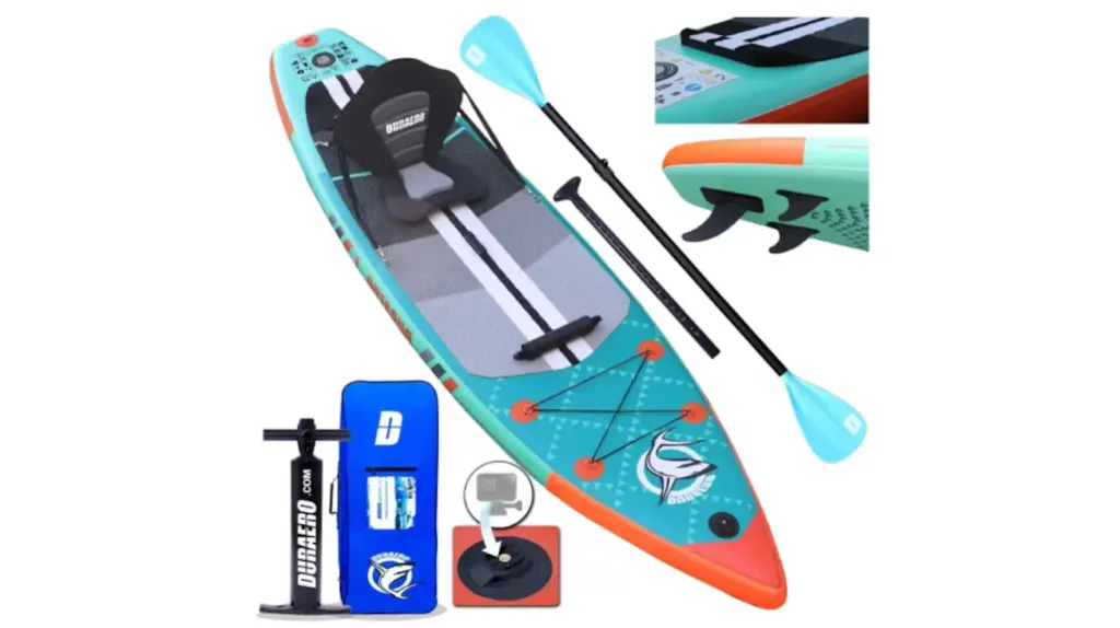 inflatable paddle surfboard with multiple accessories