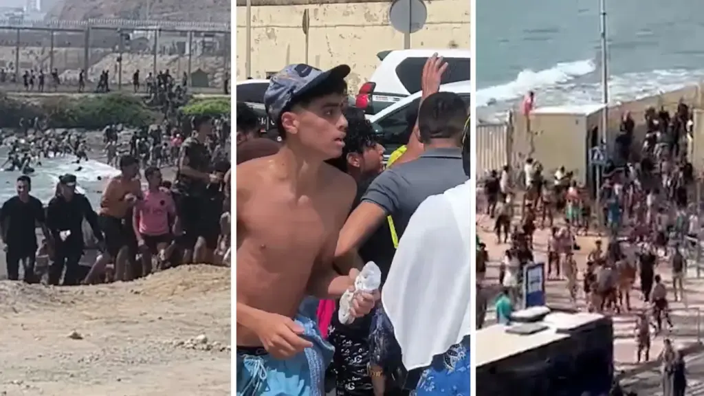 Images of the massive arrival of immigrants at the Ceuta border with Morocco: swimming and jumping fences