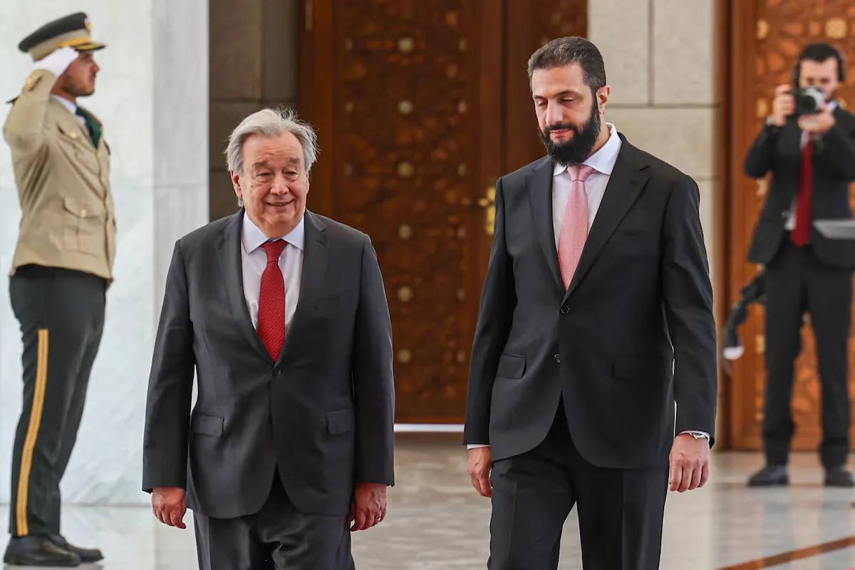 Guterres praises the transition in Syria and calls on Israel to respect its territorial integrity