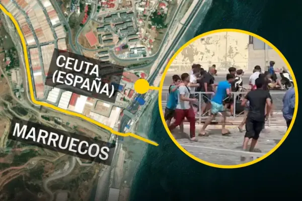 Timeline of a massive entry from Morocco to Ceuta: swimming, skirting the breakwater, and amid cries of victory