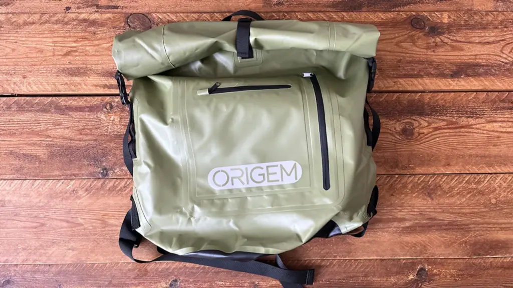 Besides being waterproof, it has numerous interior compartments of different sizes.